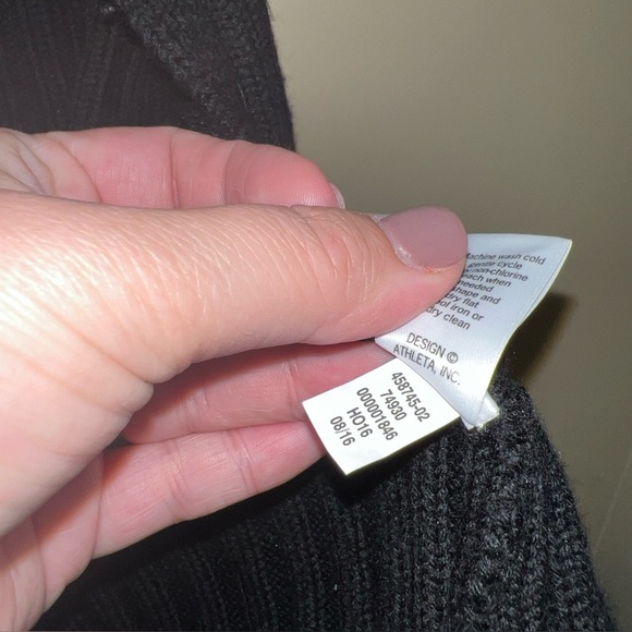 Athleta Wildwood Wool Ribbed Open Cardigan Black Medium - Picture 5 of 6
